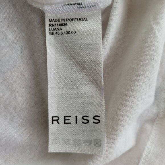Reiss White Cotton Bailey T-Shirt XS - Picture 9 of 13